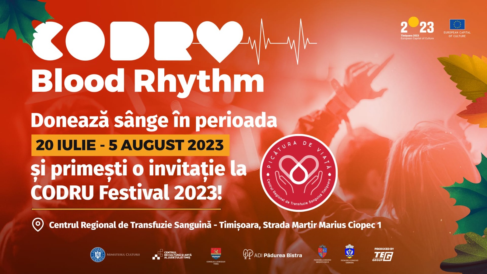 TIMIȘOARA: CODRU Festival încurajează donarea de sânge