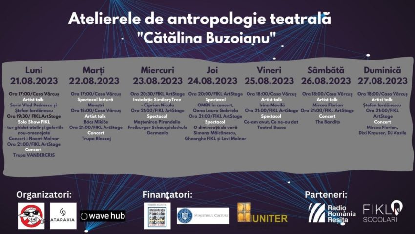 Începe prima ediție a Atelierelor de Antropologie Teatrală „Cătălina Buzoianu”