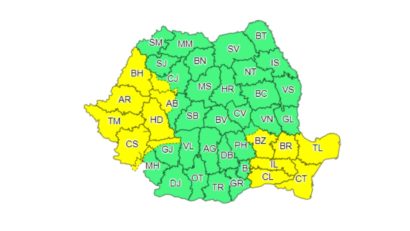 Avertizare de instabilitate atmosferică pentru mai multe zone din ţară