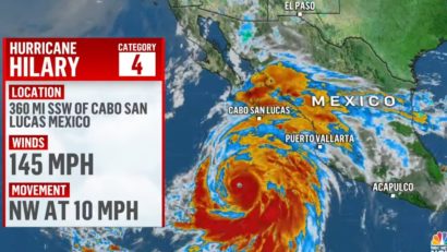 Uraganul Hilary se apropie de sud-vestul SUA