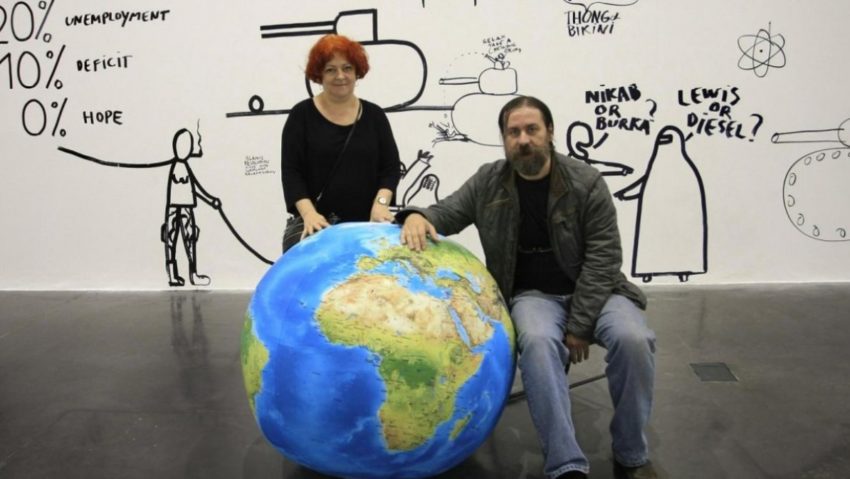 Lia și Dan Perjovschi, în grădina Cinemascop pentru un dialog despre artă
