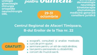 Peste 1.500 de bănăţeni vor beneficia gratuit de investigaţii medicale complexe la Centrul Regional de Afaceri din Timişoara