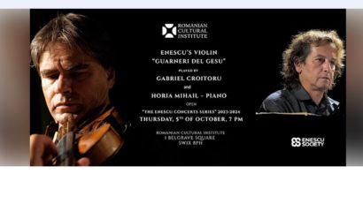 Violonistul Gabriel Croitoru şi pianistul Horia Mihail, în concert la ICR Londra