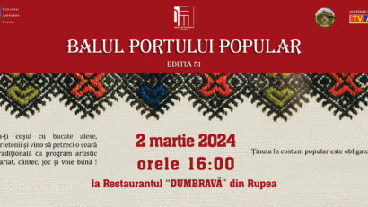 Balul Portului Popular de la Rupea, județul Brașov, are loc la începutul lunii martie