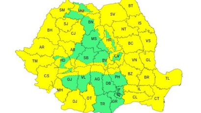 ANM: Cod galben de viscol în zonele montane înalte, până marți dimineața