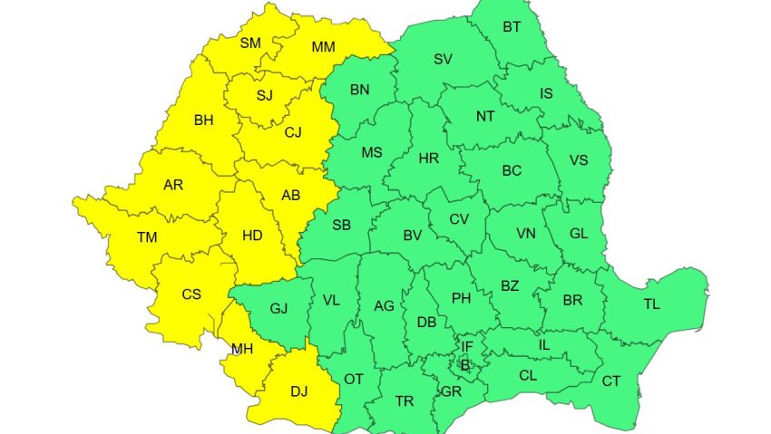 Vestul României, sub cod galben de caniculă Vestul României, sub cod galben de caniculă