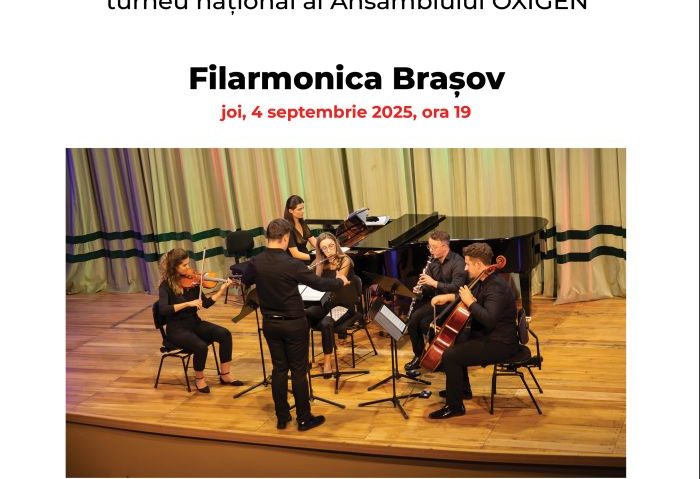 Ansamblul OXIGEN va concerta la Sala Patria din Brașov pe 4 septembrie Ansamblul OXIGEN va concerta la Sala Patria din Brașov pe 4 septembrie
