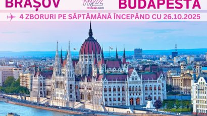 Mai multe zboruri către Budapesta, de la Aeroportul Brașov-Ghimbav