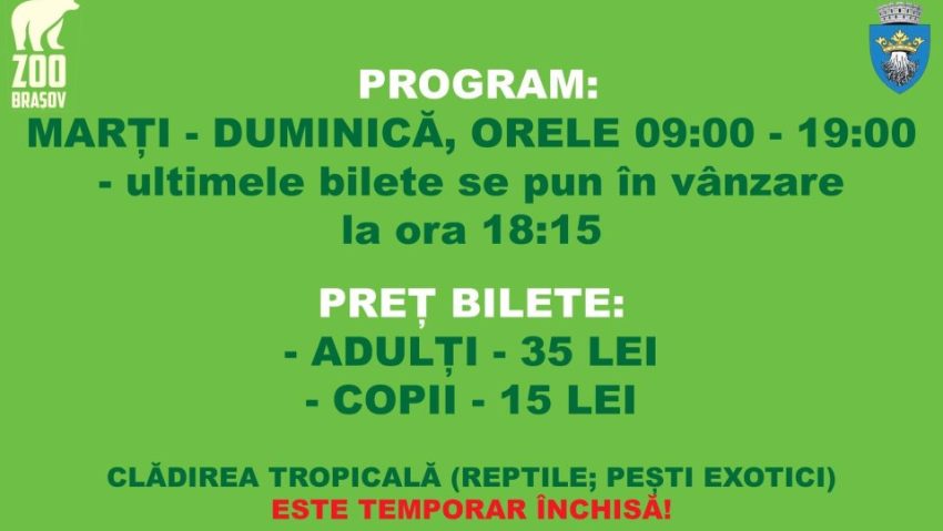 Zoo Brașov își schimbă programul de vizitare Zoo Brașov își schimbă programul de vizitare