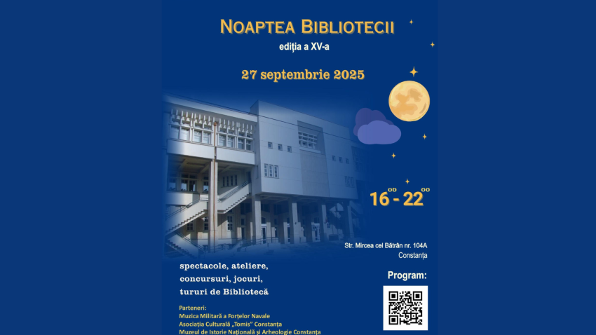 CONSTANȚA: Biblioteca Județeană invită publicul la Nocturna Bibliotecilor