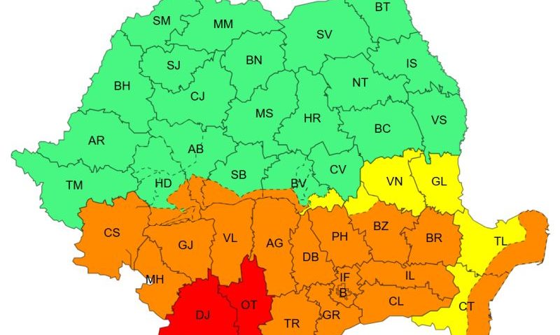 Cod portocaliu de ploi torențiale și ninsori. COD ROȘU în două județe! Cod portocaliu de ploi torențiale și ninsori. COD ROȘU în două județe!