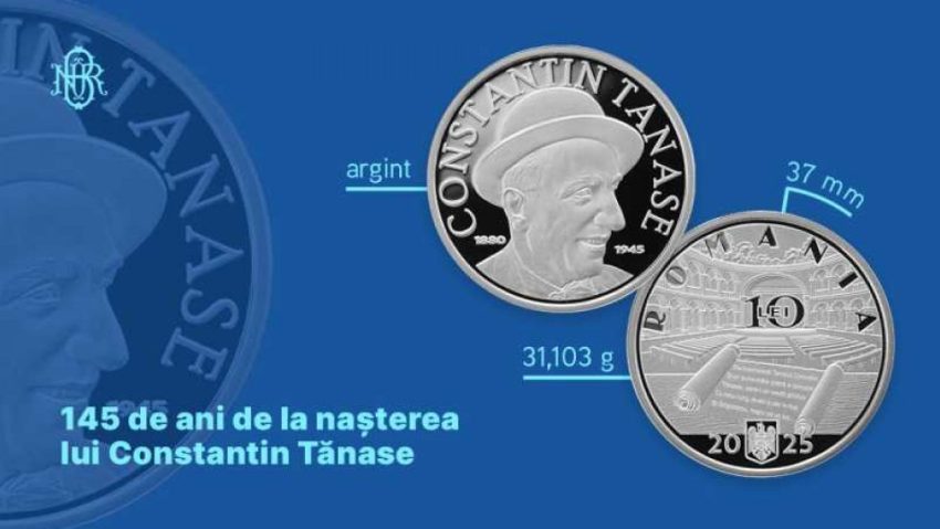 O monedă din argint ce marchează 145 de ani de la naşterea lui Constantin Tănase, lansată de BNR O monedă din argint ce marchează 145 de ani de la naşterea lui Constantin Tănase, lansată de BNR