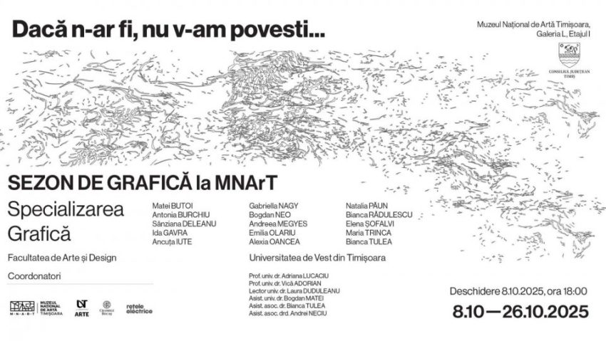 TIMIȘOARA: MNArT găzduiește expoziția de grafică și ilustrație de carte „Dacă n-ar fi, nu v-am povesti”