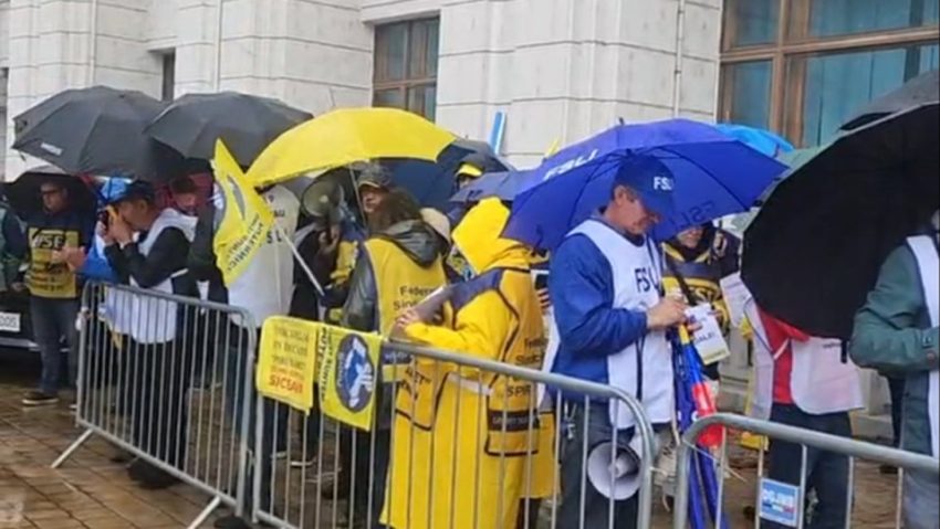 Protest al sindicaliștilor din Educație, marți, în fața Ministerului de Finanțe