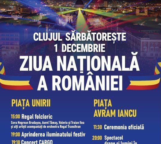 Programul zilei de 1 Decembrie la Cluj-Napoca