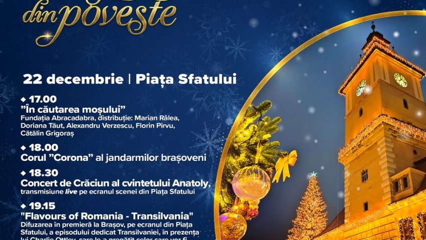 Brașov: Programul evenimentelor de luni seara, de la Târgul de Crăciun din Piața Sfatului