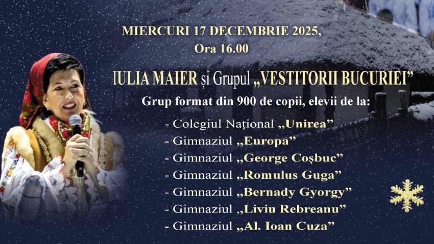 Concert de colinde „Asta-i casa cea frumoasă”, la Târgu Mureș