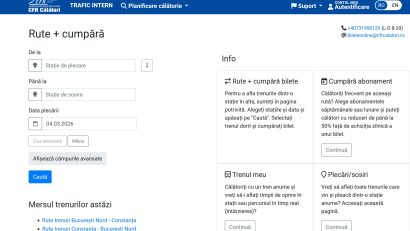 Site-urile CFR vor fi temporar indisponibile