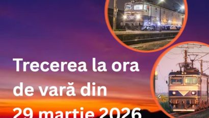 CFR Călători: Trenurile vor circula conform orei de vară începând cu 29 martie 2026