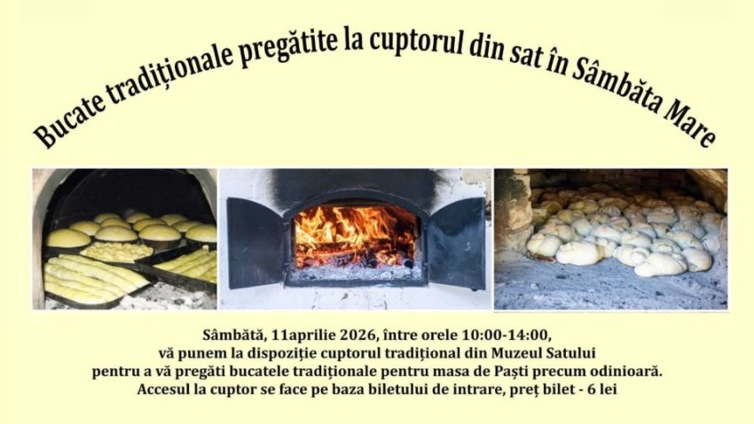 MARAMUREȘ: Locuitorii din Baia Mare își pot coace preparatele de Paște în cuptorul din Muzeul Satului