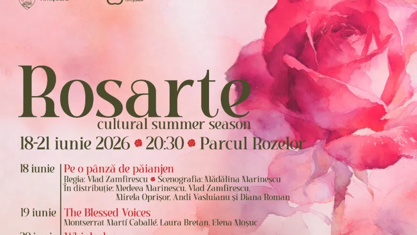 „4 zile, 4 arte și un oraș”: stagiune estivală în Parcul Rozelor din Timișoara