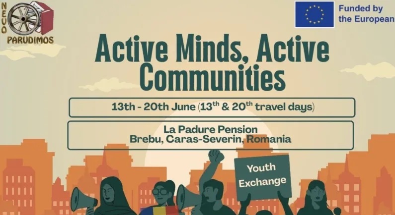 Tineri din România, invitați la Youth Exchange „Active Minds, Active Communities”