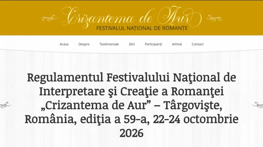 Încep preselecțiile pentru Festivalului Naţional de Interpretare şi Creaţie a Romanţei „Crizantema de Aur”
