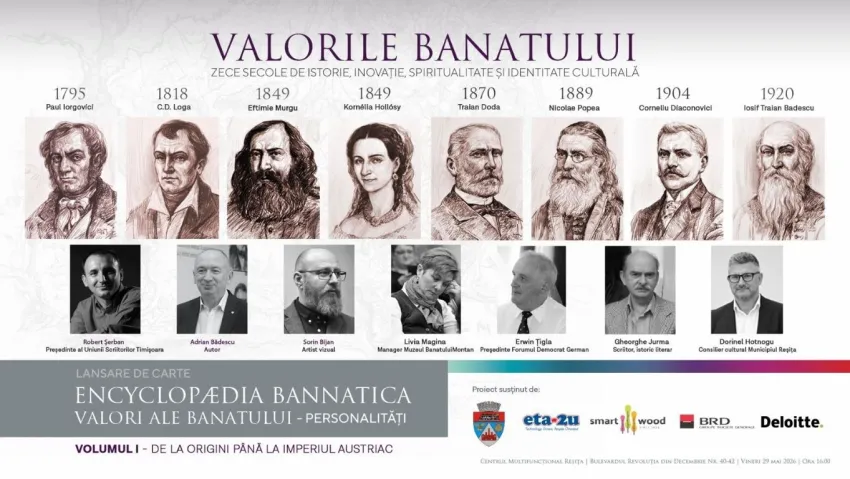 „Valorile Banatului” ajung la Reșița: lansare de carte despre memoria, identitatea și personalitățile Banatului Montan