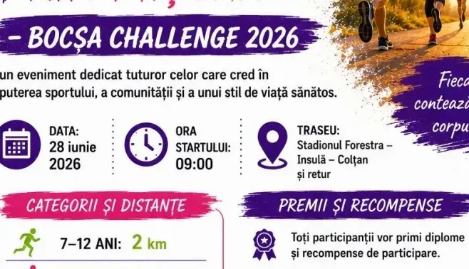 Minimaratonul „Sănătate prin Mișcare” revine la Bocșa