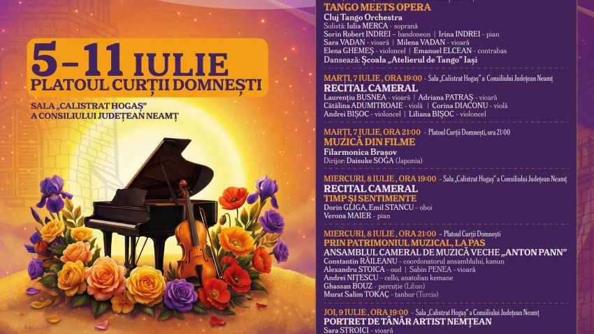 Artiști din Italia, Costa Rica, Japonia și România, la Festivalul „Vacanțe Muzicale la Piatra-Neamț”