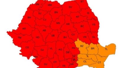 Cod roșu de caniculă în aproape toată țara