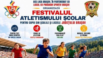 BRAȘOV: Festivalul Atletismului Școlar, la Baza Sportivă Carpați