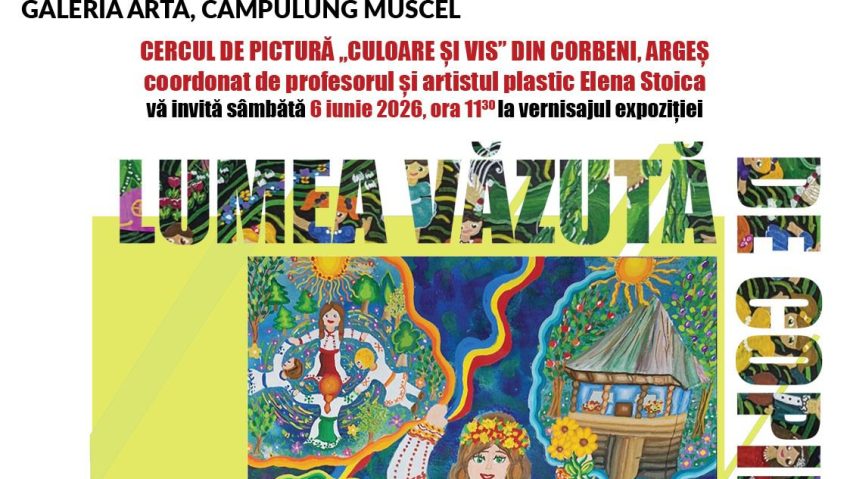 Copiii pasionați de pictură aduc „Lumea văzută de copii” la Câmpulung Muscel