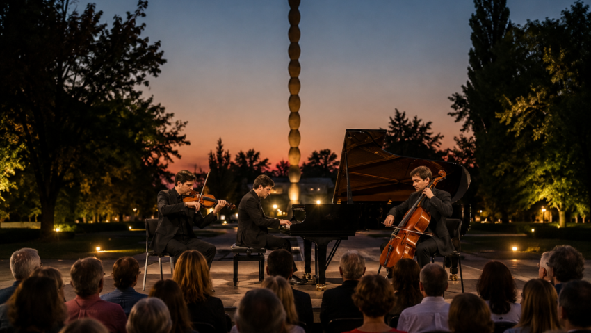 Concert extraordinar în Parcul Coloanei fără Sfârșit din Târgu Jiu