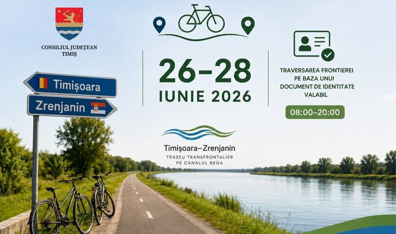 Weekend de cicloturism pe traseul transfrontalier Timișoara–Zrenjanin