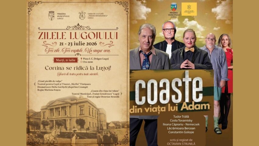 Zilele Lugojului 2026 debutează cu o seară de teatru în Piața I.C. Drăgan