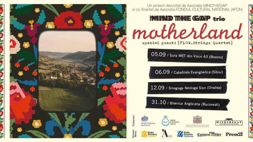 Patru concerte de jazz simfonic MINDTHEGAP Trio în spații de patrimoniu din Transilvania și București