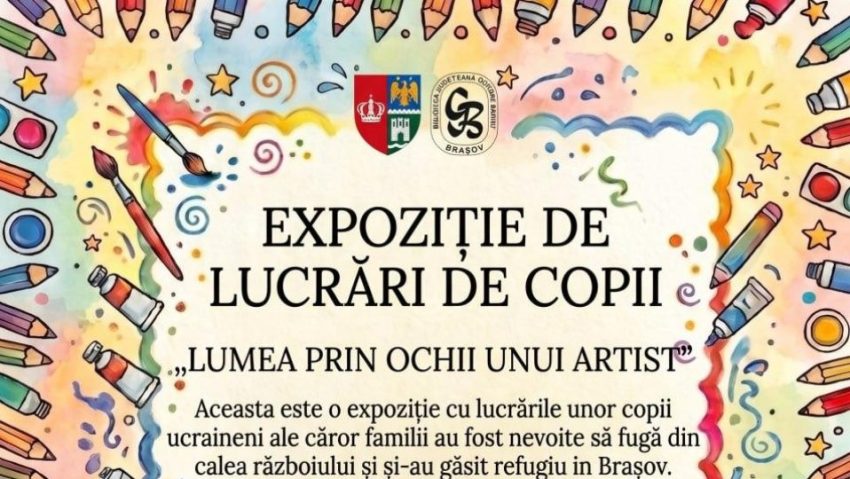 Copiii ucraineni își spun povestea prin artă, la Biblioteca Județeană Brașov