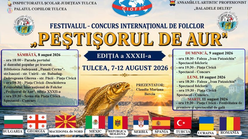 TULCEA: Începe cea de-a XXXII-a ediție a Festivalului „Peștișorul de Aur”