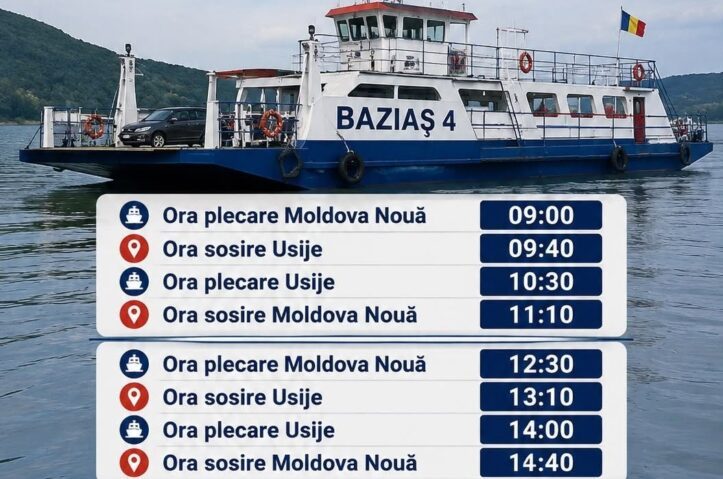 Program special al bacului Moldova Nouă – Usije în perioada 14–16 august 2026
