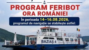 Program special al bacului Moldova Nouă – Usije în perioada 14–16 august