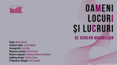 Teatrul Mic deschide stagiunea 2026-2027 cu premiera ”Oameni, locuri și lucruri” de Duncan Macmillan