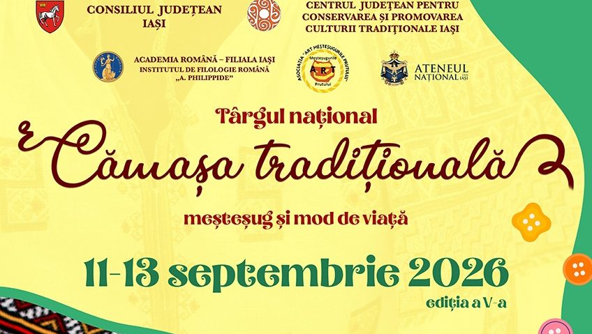 În Grădina Palas Iași va avea loc cea de a V-a ediție a Târgului național „Cămașa tradițională – meșteșug și mod de viață”