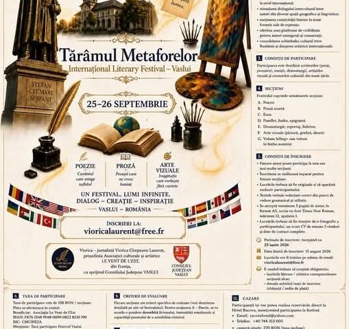 Vasluiul devine, la sfârșitul săptămânii, „Tărâmul Metaforelor”