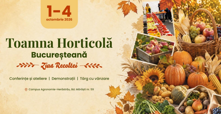 Toamna Horticolă Bucureșteană, între 1 și 4 octombrie, la USAMV