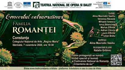 Concertul extraordinar „Familia Romanței”, în Sala Colegiului Național de Arte „Regina Maria” din Constanța